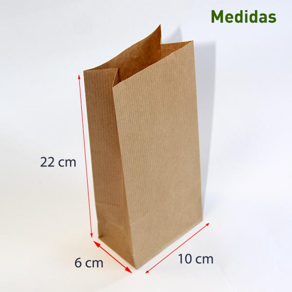 Color blanco Mango de papel FLORIO CARTA 25 bolsas de papel kraft de 90 g Dimensiones 26 x 16 x 29 cm Soporta un peso máximo de 3 kg.
